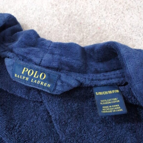 Ralph Lauren Polo Men's Preppy Old Money Soft Cotton Kimono Velour Robe S/M - Picture 9 of 12
